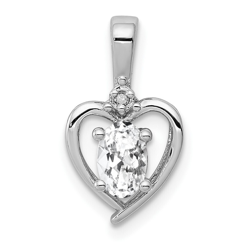 Kazi Luxury Sterling Silver Rhodium-plated White Topaz & Diam. Pendant